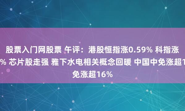 股票入门网股票 午评：港股恒指涨0.59% 科指涨0.6% 芯片股走强 雅下水电相关概念回暖 中国中免涨超16%